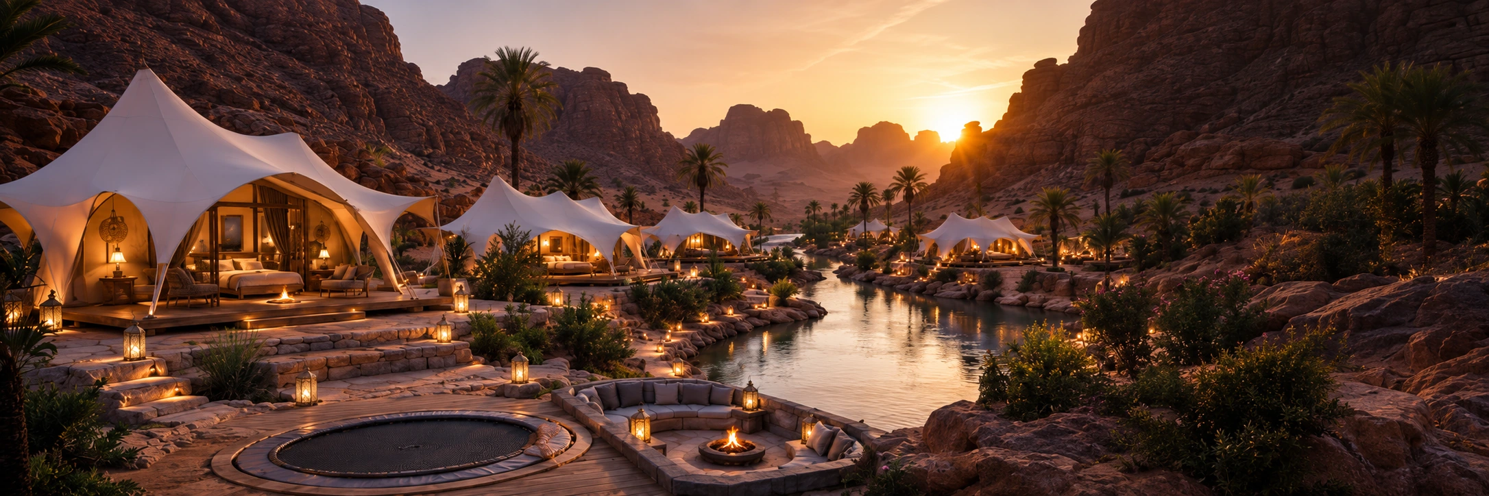 A waterside retreat at the foot of dramatic rock formations